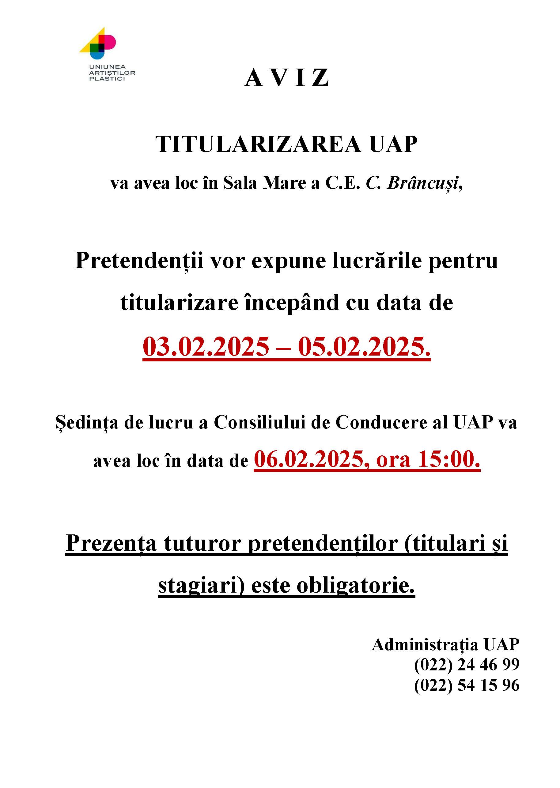 Titularizarea UAP- 2025