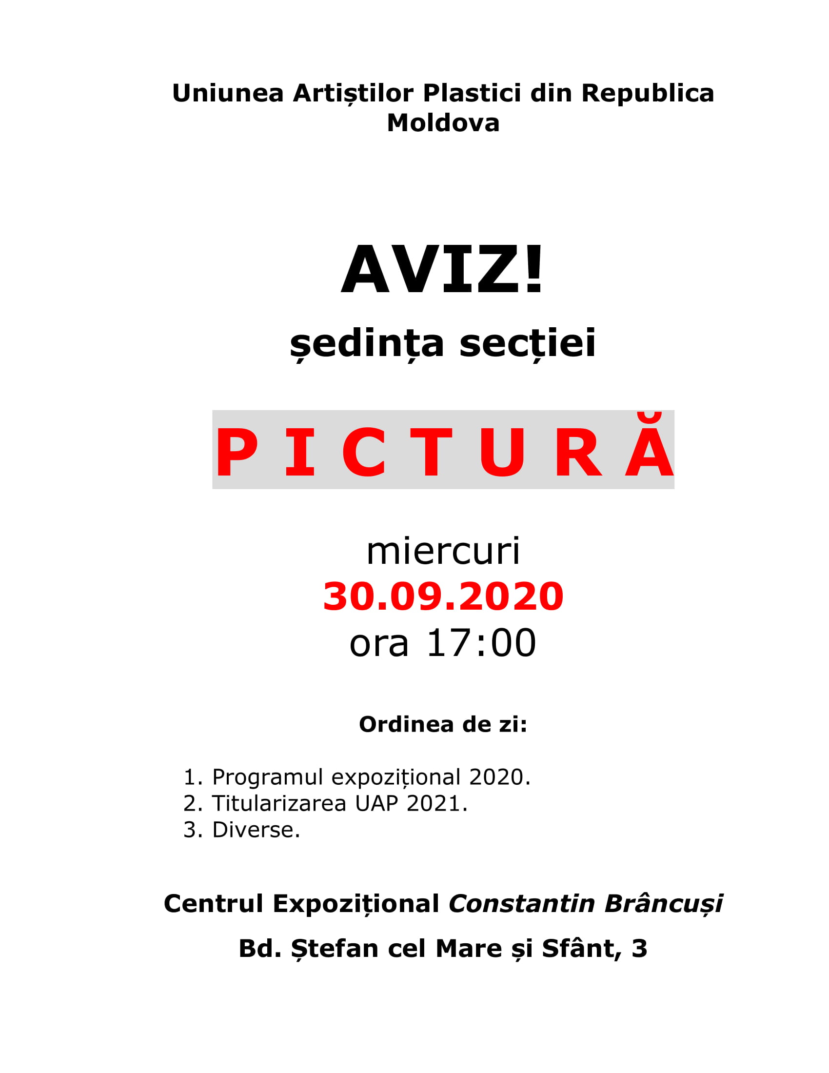 Şedinţa secţiei Pictură
