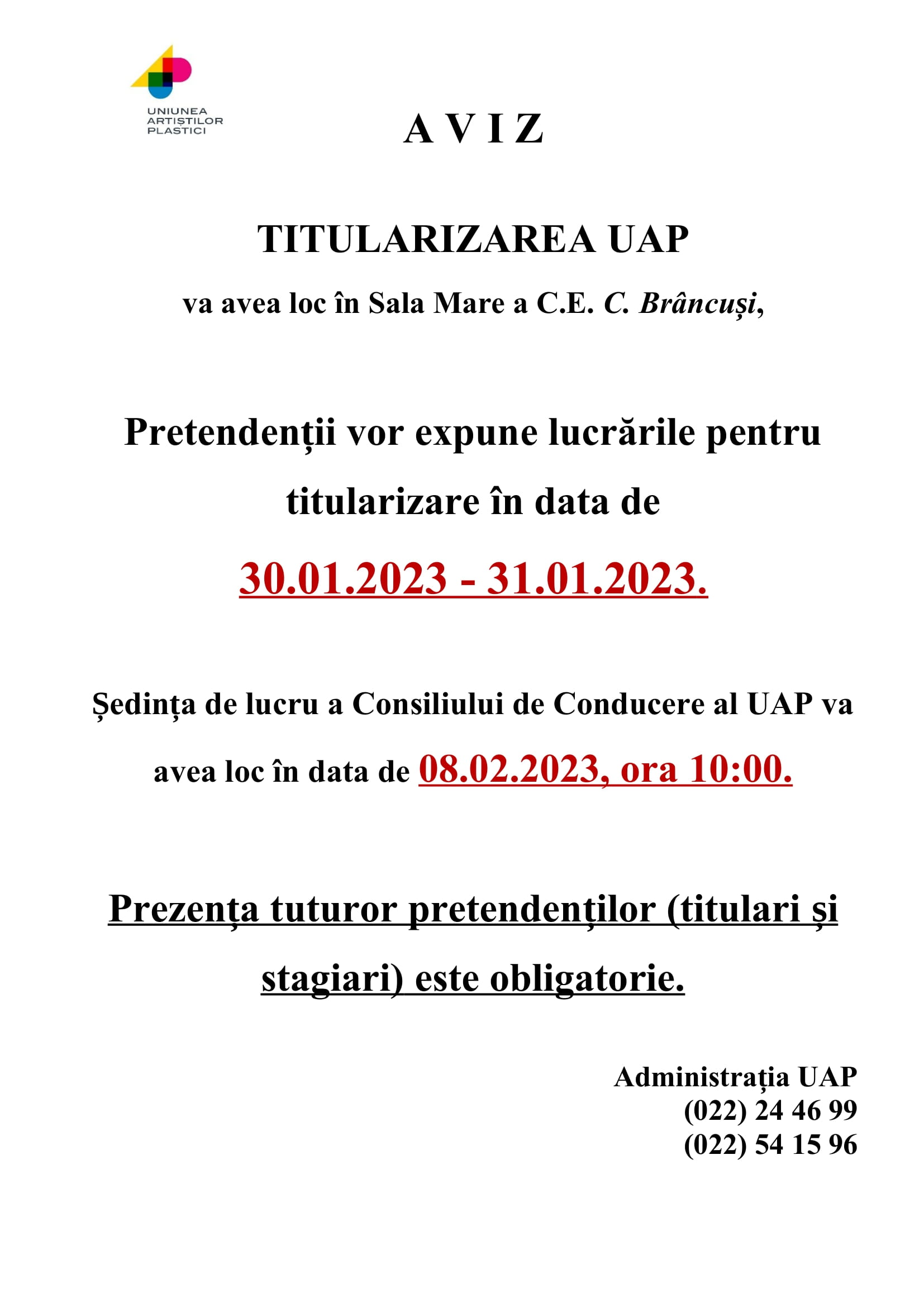 Titularizarea UAP