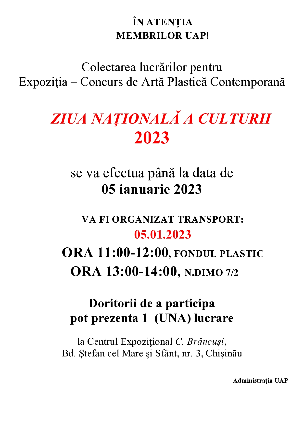Ziua Națională a Culturii 2023