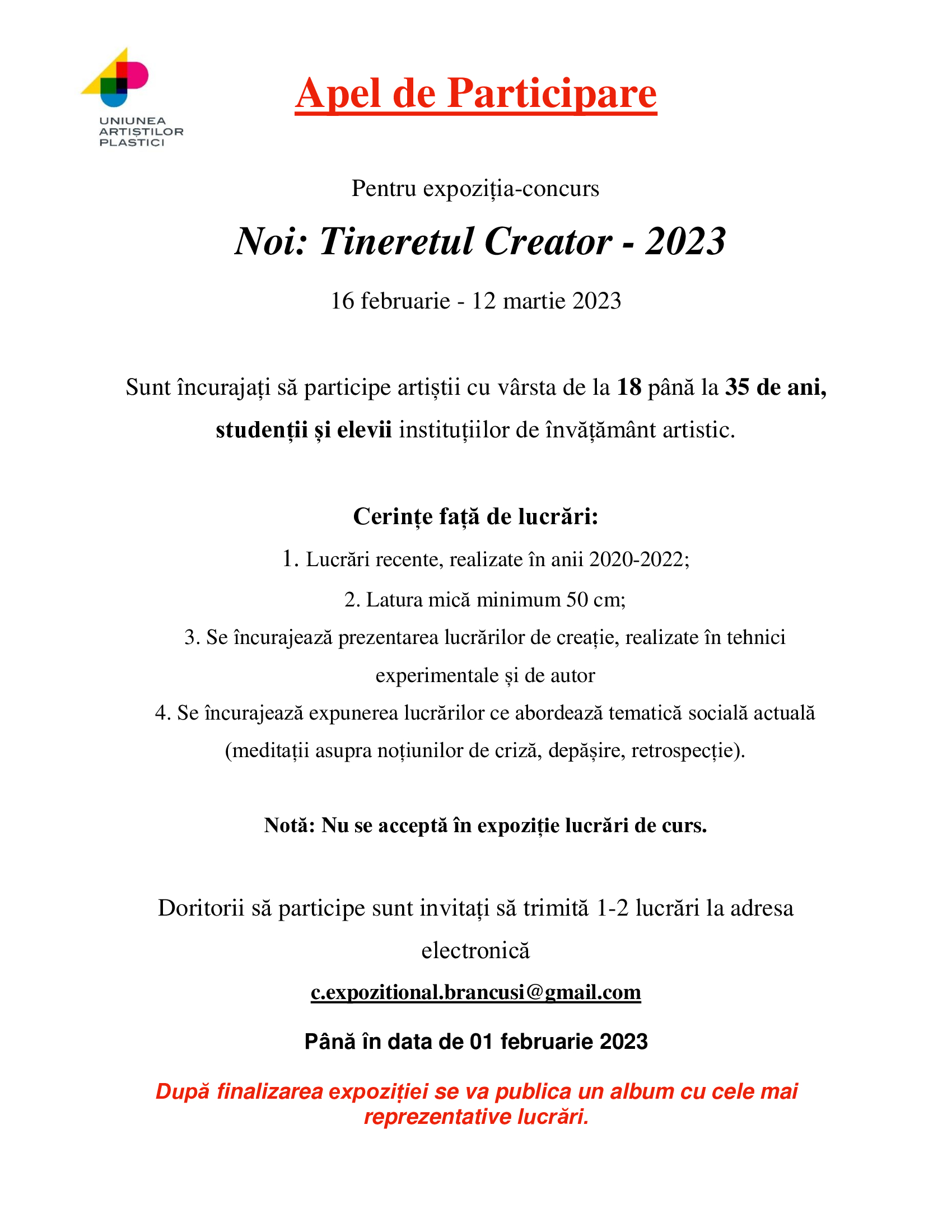 Noi: Tineretul Creator - 2023
